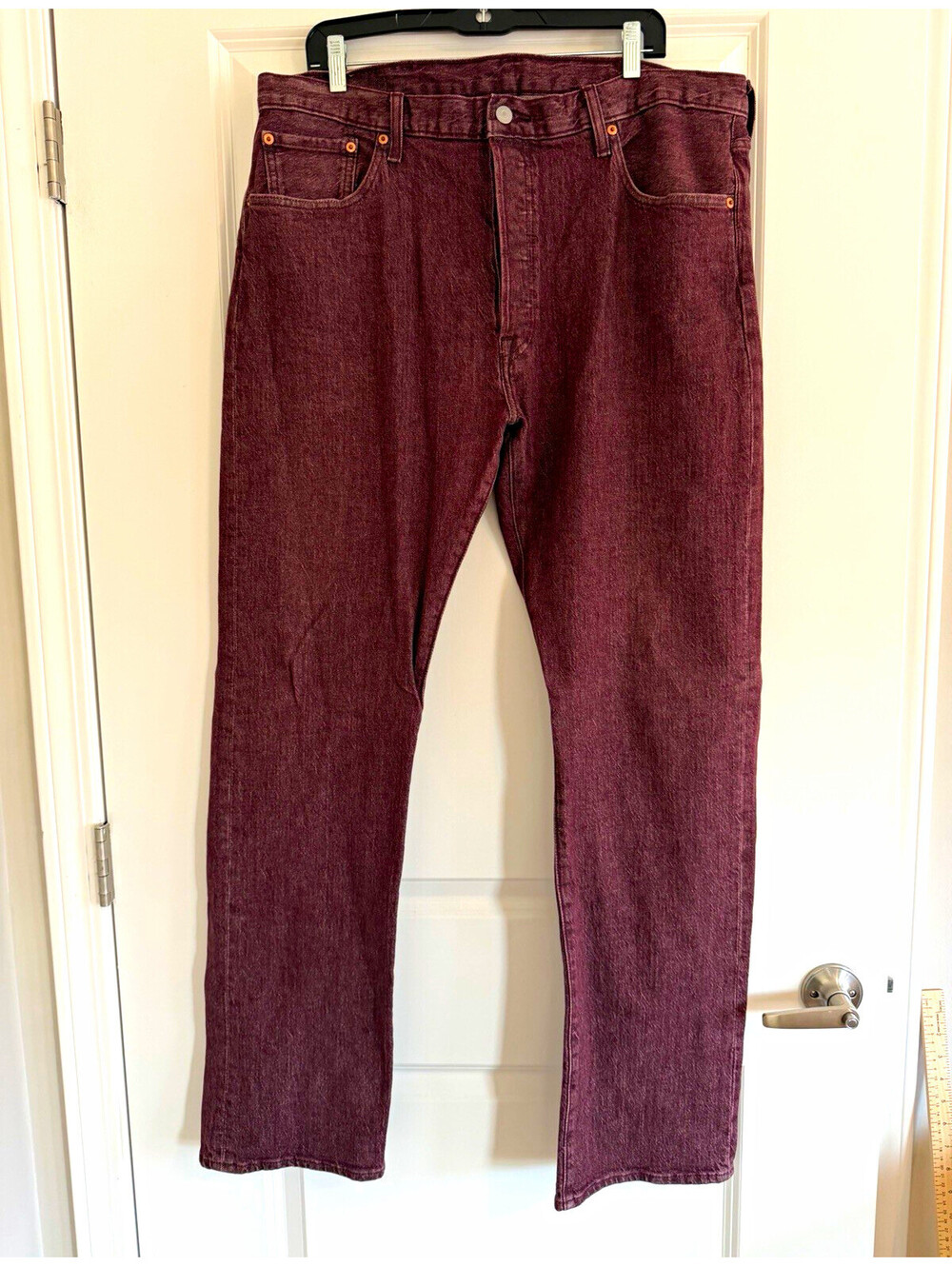 Levi's 501 Original Button-Fly Jeans Oxblood/Burgundy Wash W38 L33 90s